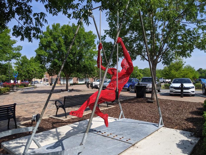 Swinging II by Jack Howard-Potter on the Clayton Sculpture Trail in Clayton, NC.
