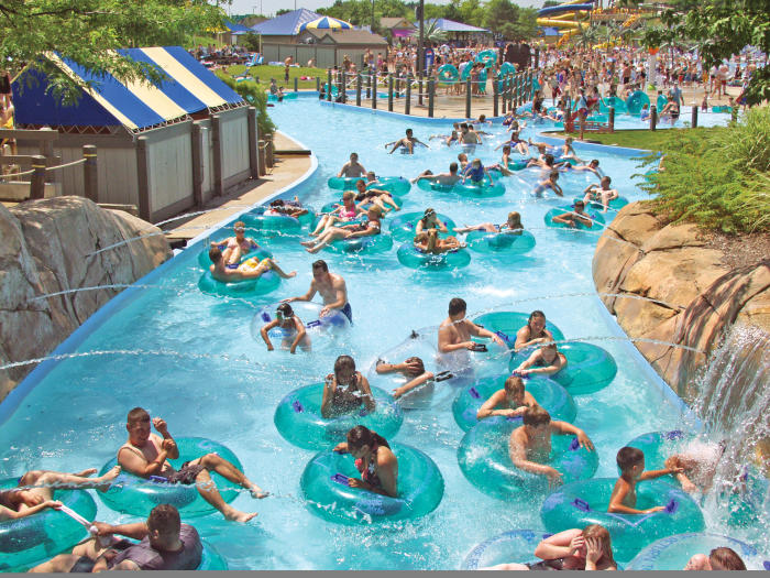 Crowds Of People In A Pool At Magic Waters In Rockford, IL