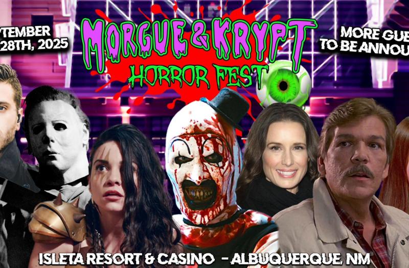 A graphic for the Morgue & Krypt Horror Fest happening Sept. 27-29, 2024 at the Isleta Resort.