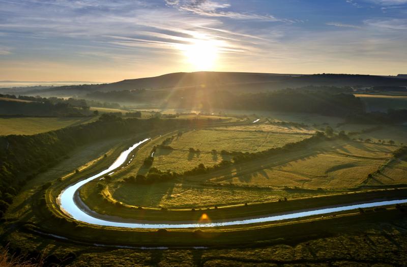 River winding through the Cukmere Valley in East Sussex