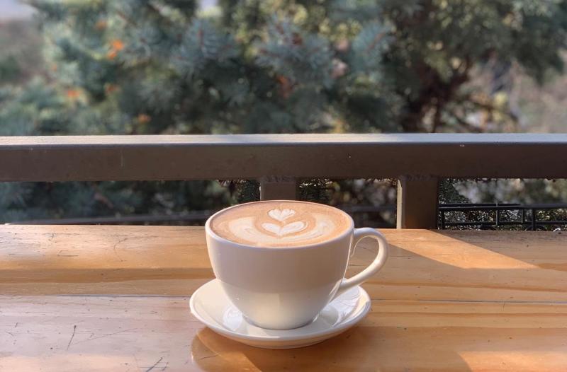 A latte from Hopscotch Coffee