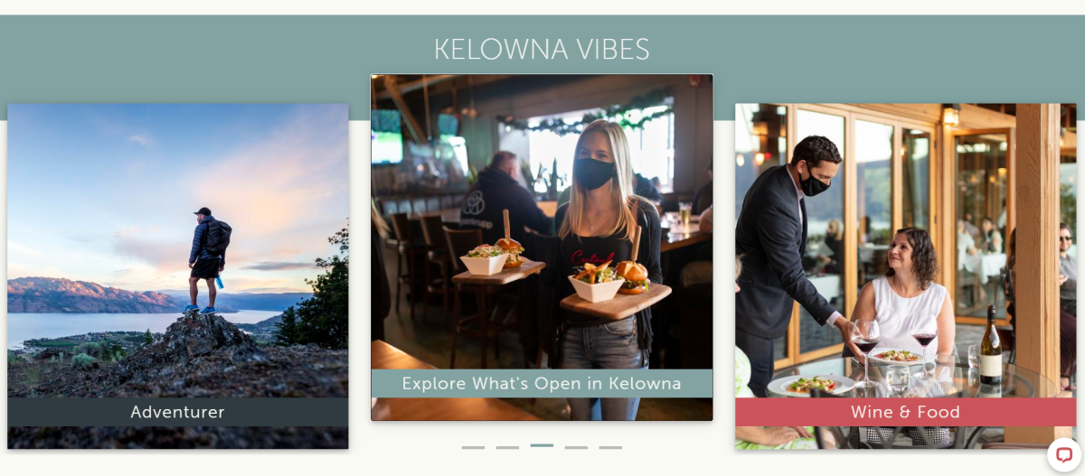 Out of Kelowna Market Homepage Dynamic Content Example