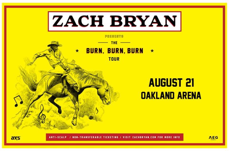 Zach Bryan in Oakland Arena August 21