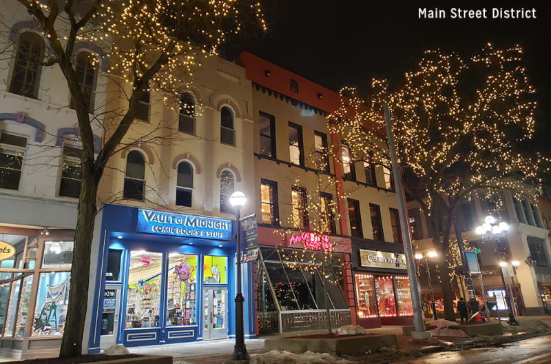 Main Street district holiday lights