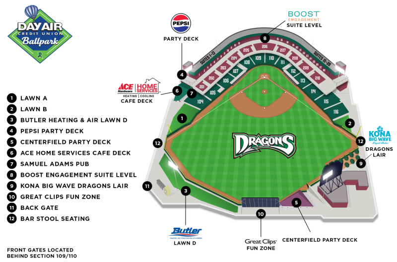 Dragons Stadium map