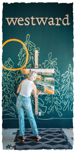 bria creates art in her studio