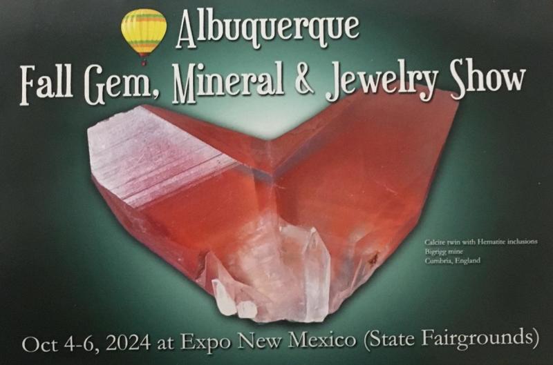 Graphic for the Albuquerque Gem, Mineral, and Jewelry Show 2024