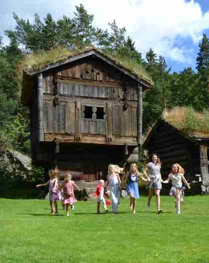 Kristiansand museum old houses and happy children