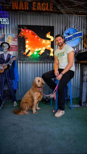 The Camp at MidCity with dog