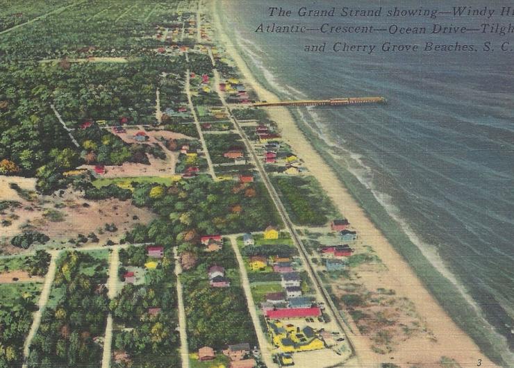 a vintage aerial view of North Myrtle Beach