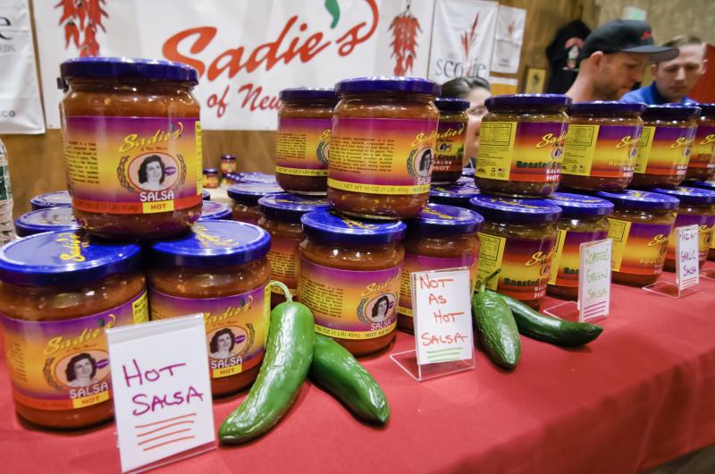Rows of Sadie's salsa at the National Fiery Foods & BBQ Show
