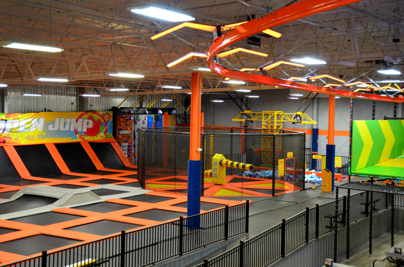 The trampolines at Urban Air sit ready and waiting for people to come and jump around.