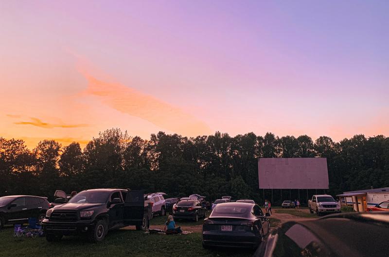 Starlite Drive-In Theater during sunset