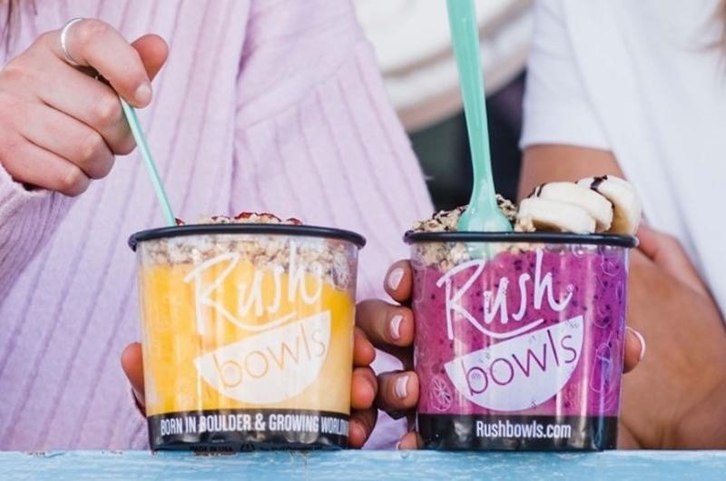 Two smoothie bowls from Rush Bowls