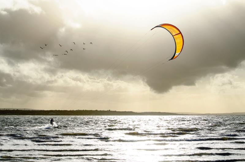 A kitesurfer at West Wittering