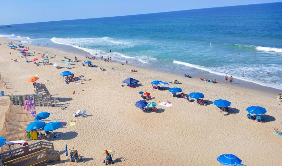 aerial view of kill devil hills beach