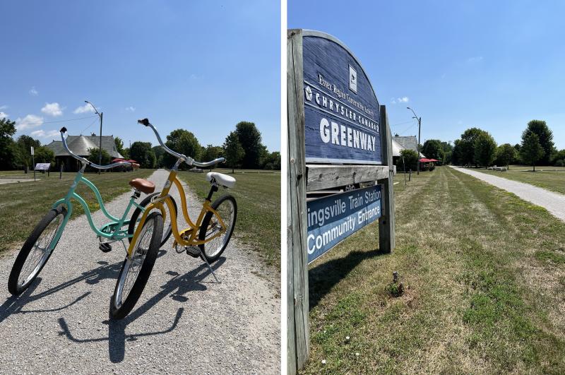 Bikes and Chrysler Greensway sign