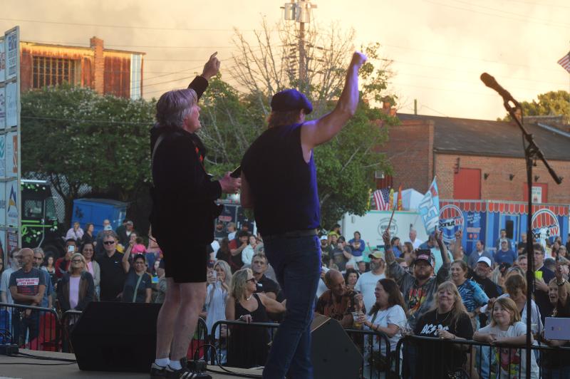 Livewire AC/DC Cover Band playing at Bicentennial Park for the Downtown Asheboro Rock'n the Park summer concert series.