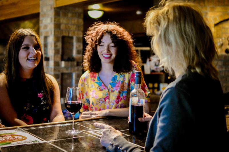 women having wine