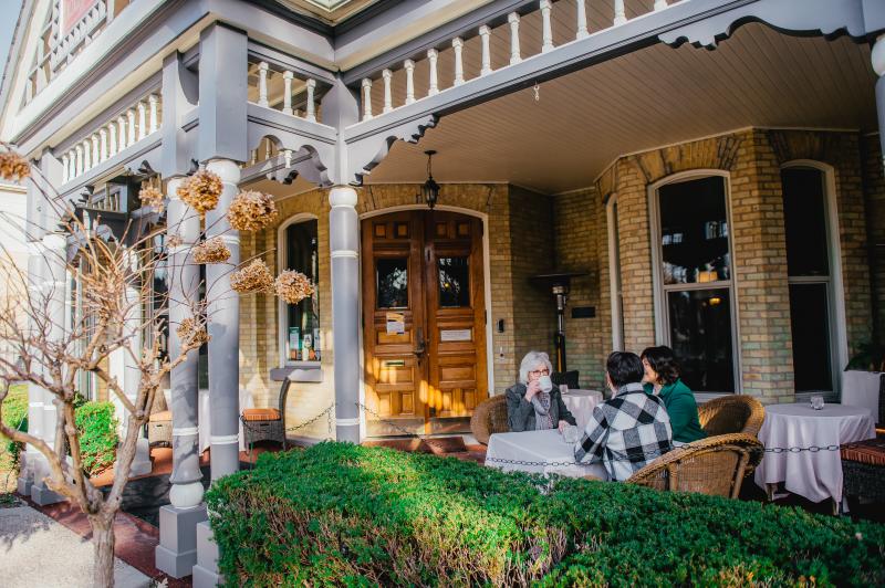 group dining at patio