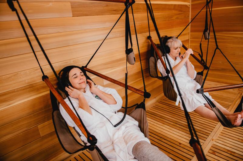 two women relaxing