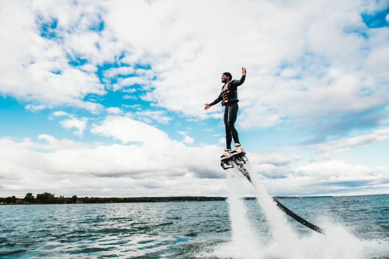 man flyboarding