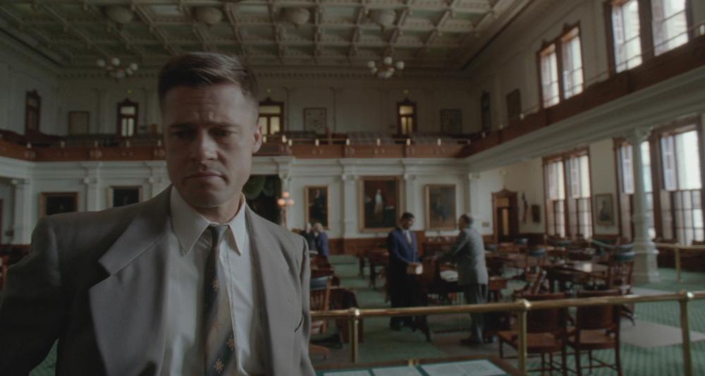 Tree of Life Screengrab, Brad Pitt's character stands in the interior chambers of Texas Capitol