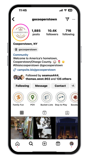 Go Cooperstown Instagram