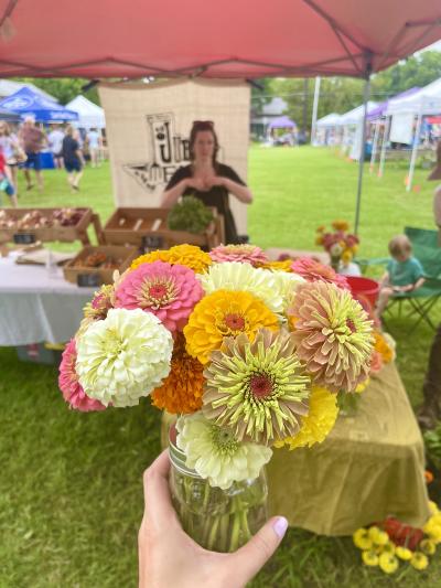 Fresh Flowers from Jubilee Farms at the Denton Community Market