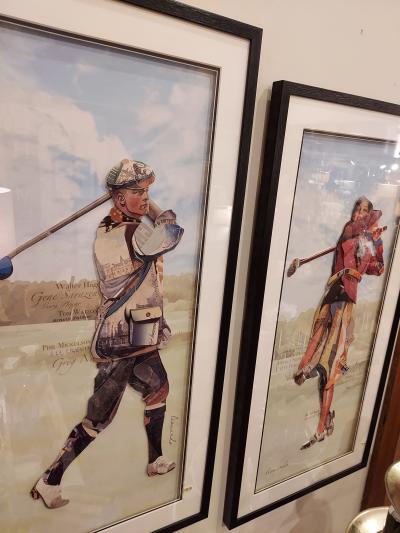 Framed photo of a golfer swinging at the Morgan House