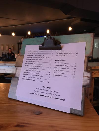 Vine & Tap Menu