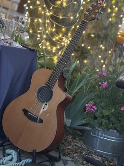Guitar on patio at Lia's Bella Cucina