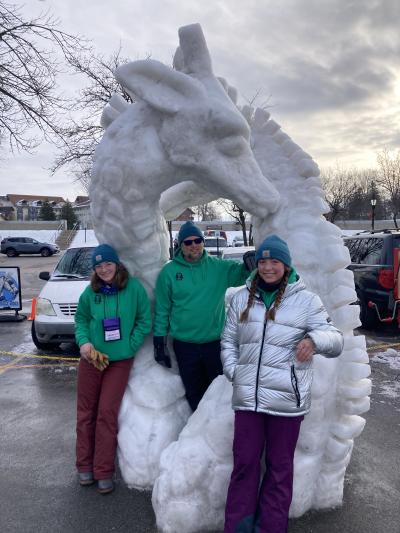 Team photo of the Winterfest 2026 snow sculpting team Michigan 1.