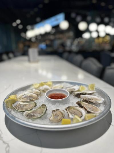 oysters on a plate on table