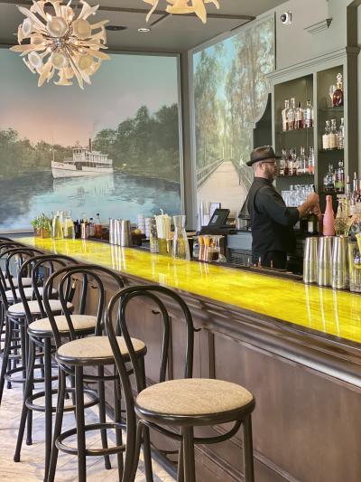 Christopher Walker at the bar at the Southern Hotel