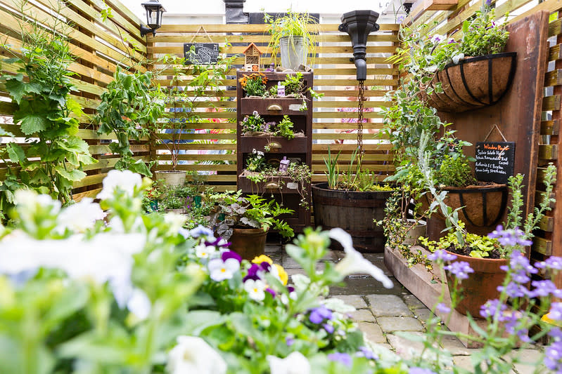 A floral display as part of the Manchester Flower Festival