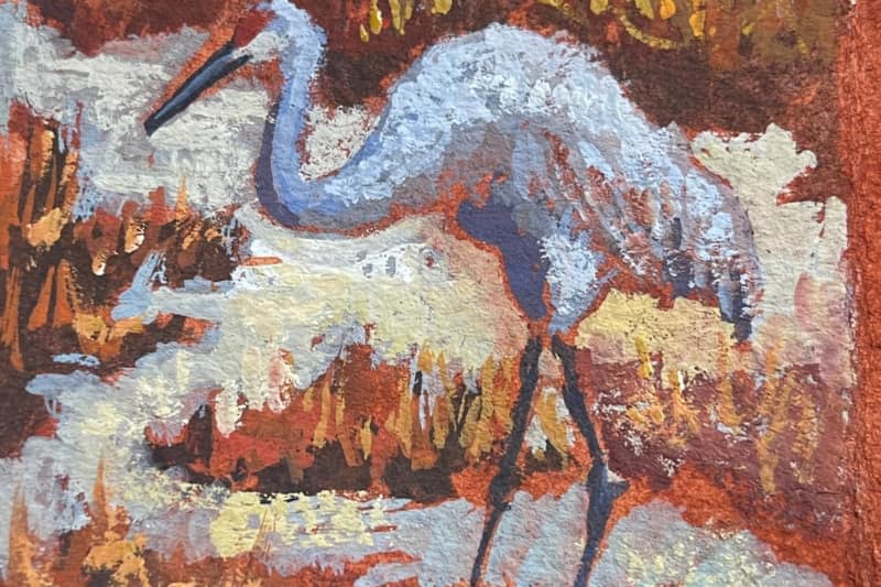carnegie visual arts festival of cranes painting