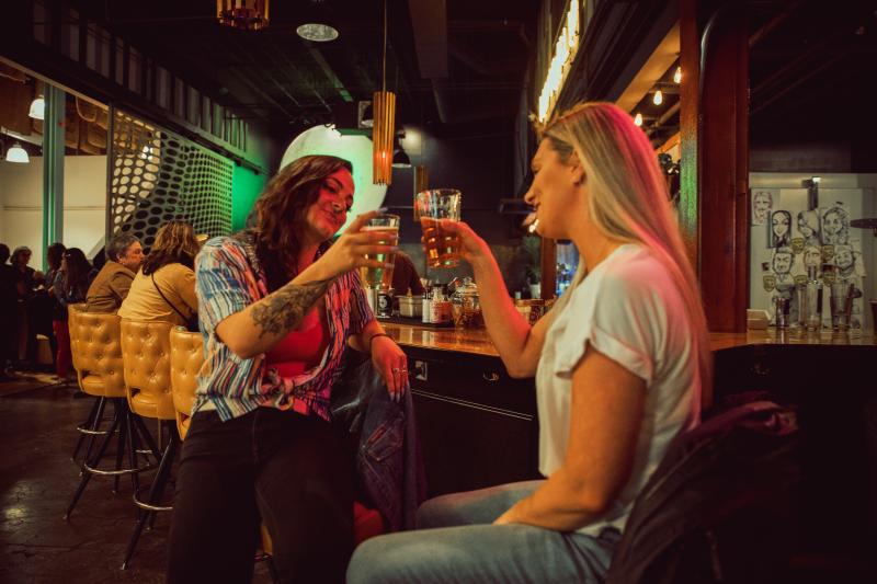 Drinking inside 505 Central Food Hall