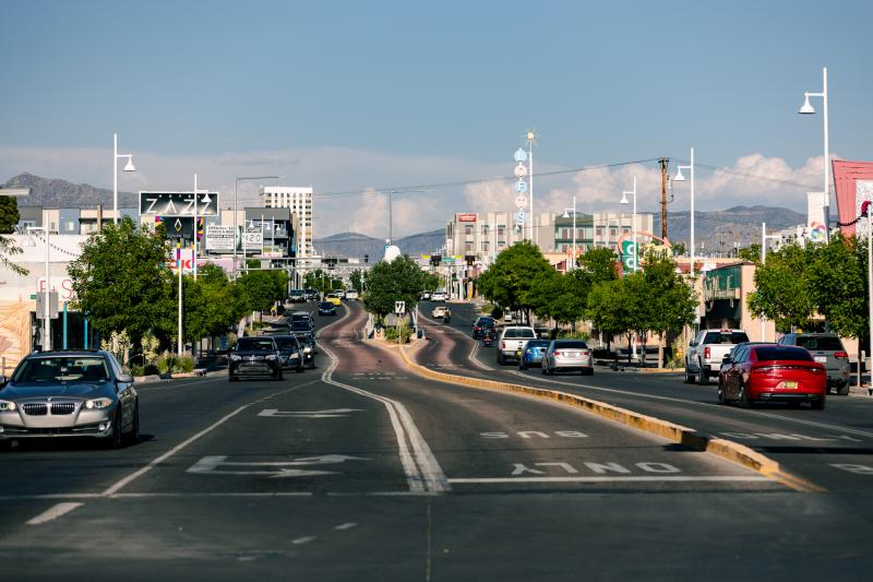 The view of Central at Carlisle looking East in Nob Hill.