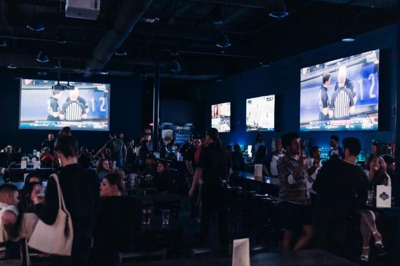 The inside of Draft Day Sports Bar at Revel ABQ