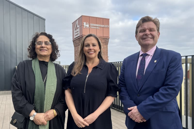 L-R Hanifa Shah, BCU; Adele Every, Cisco; Councillor Cotton, Birmingham City Council