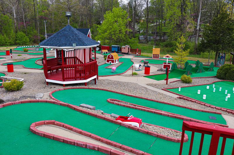A view looking over several holes at Hoosier Putt Hole in Ellettsville.