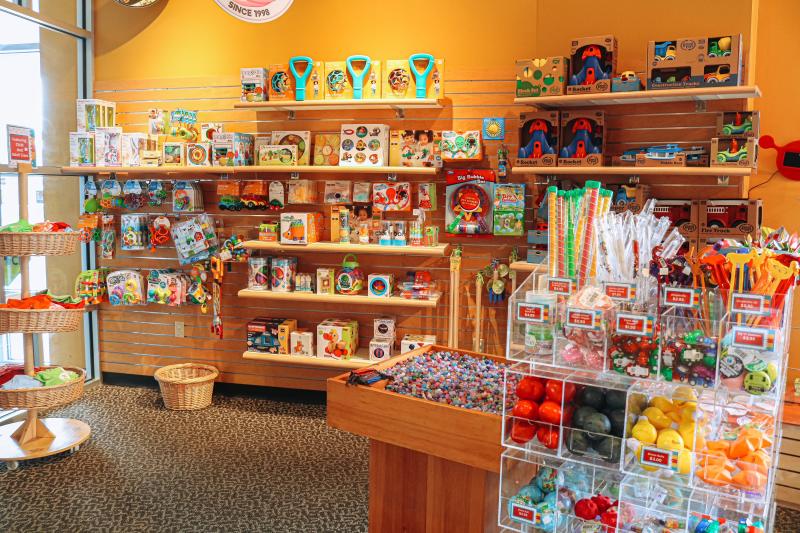 Children's items for sale at the WonderLab Museum gift shop