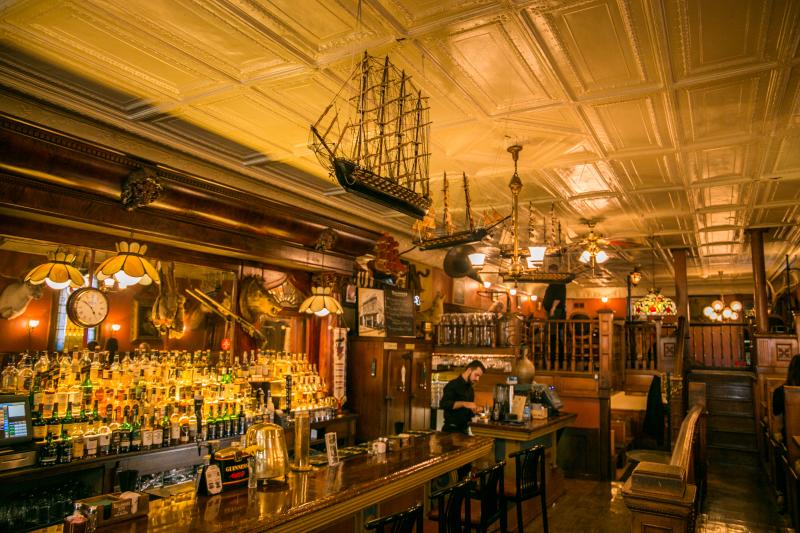 The bar inside of The Irish Lion