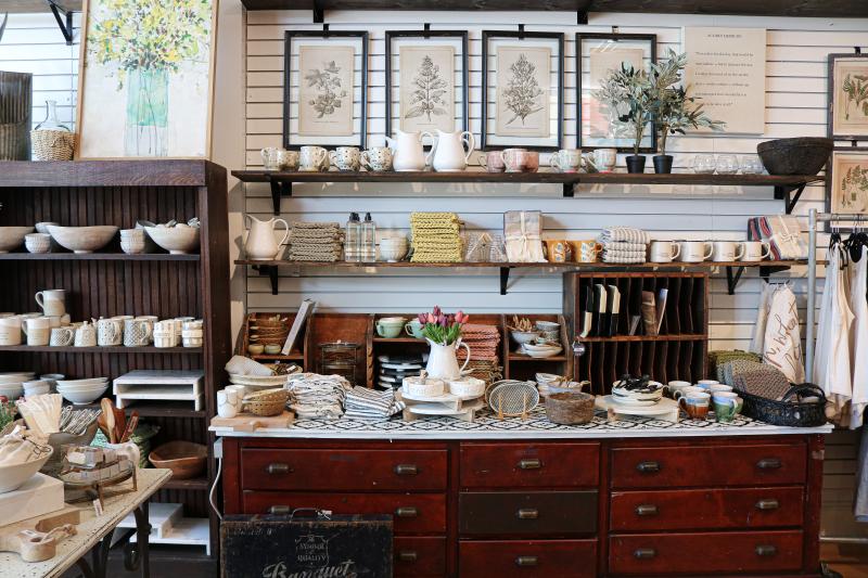 A display of various homewares at Lola + Co.