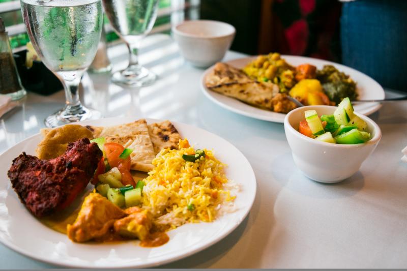 Two plates from Taste of India In Bloomington, IN