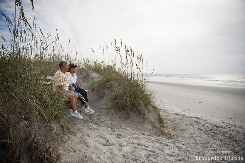 Couple at Kindred Spirit Mailbox on Sunset Beach, NC