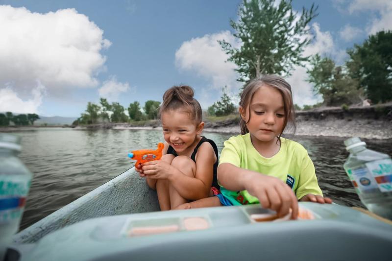 Lunch on the North Platte River in a drift boat in Casper, Wyoming