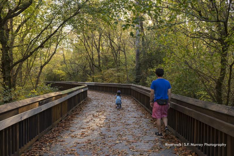 Strolling the Riverwalk in Hillsborough during Fall