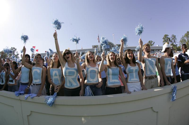 Cheering on the Tar Heels at Kenan Stadium